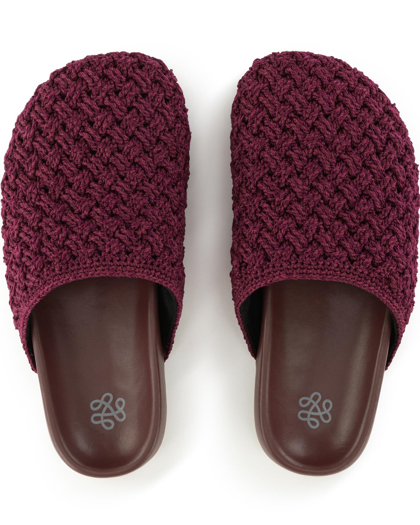 Bolinas Clog - Hand Crochet - Black Cherry Cozy Weave