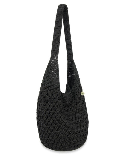 120 Hobo - Hand Crochet - Black Cozy Weave