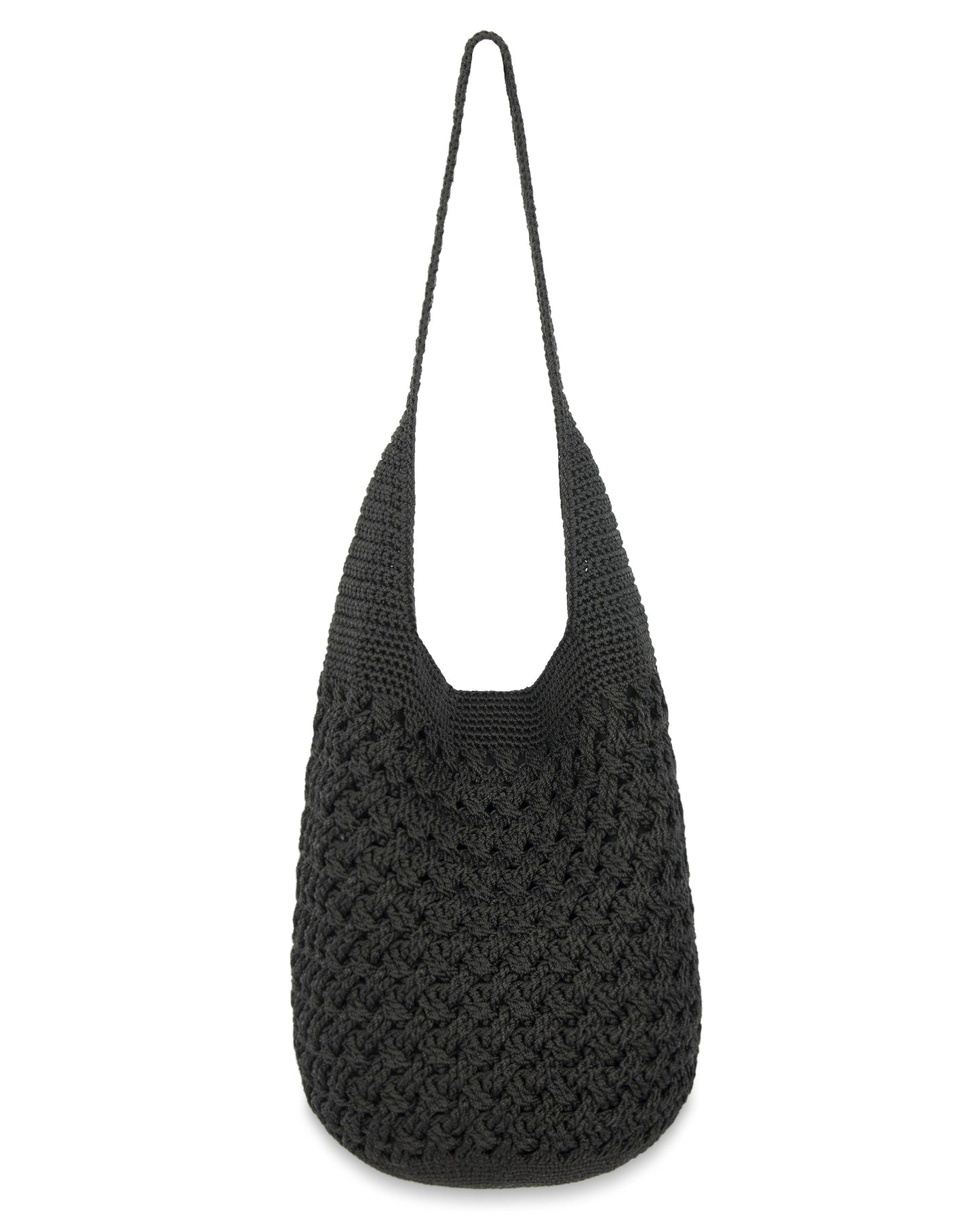 120 Hobo - Hand Crochet - Black Cozy Weave