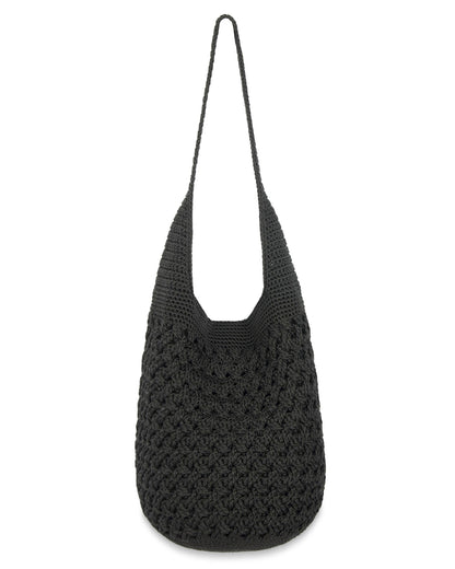 120 Hobo - Hand Crochet - Black Cozy Weave