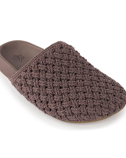 Bolinas Clog - Hand Crochet - Mushroom Cozy Weave