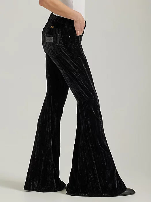 Wrangler Retro Black Velvet Trumpet Flare Jean