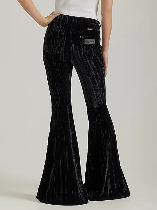 Wrangler Retro Black Velvet Trumpet Flare Jean
