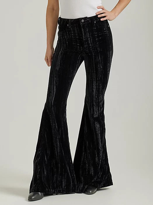Wrangler Retro Black Velvet Trumpet Flare Jean
