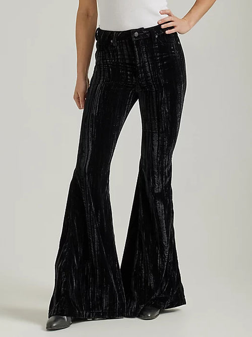 Wrangler Retro Black Velvet Trumpet Flare Jean