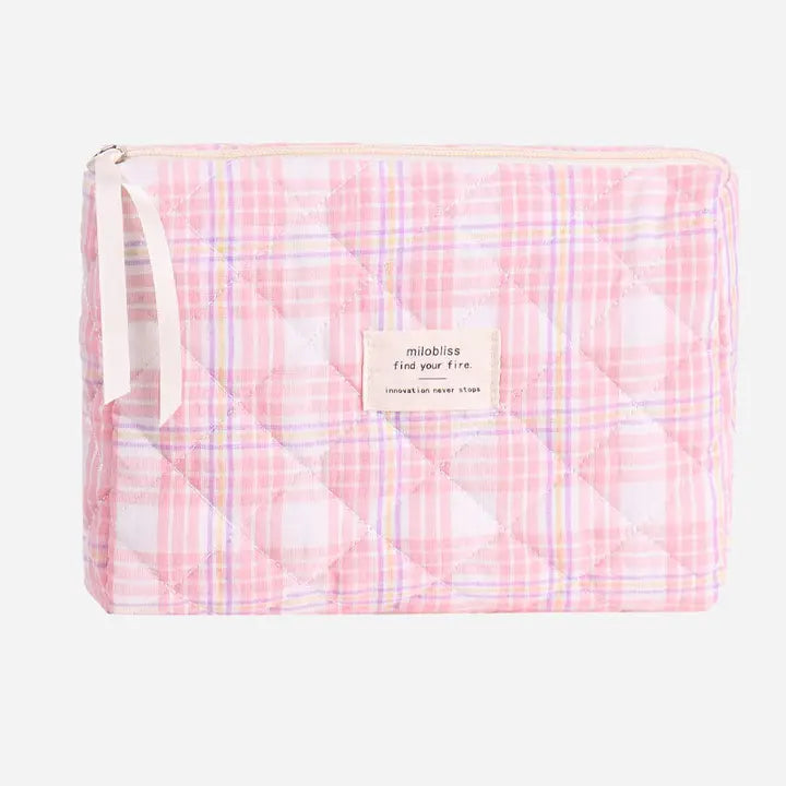 Simple Plaid Makeup Bag (Midi)