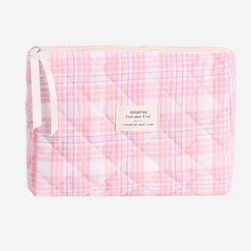 Simple Plaid Makeup Bag (Midi)
