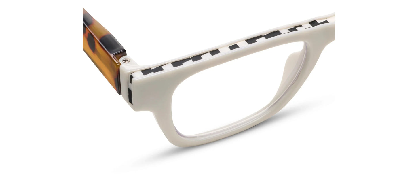 White Bernadette Blue Light Glasses