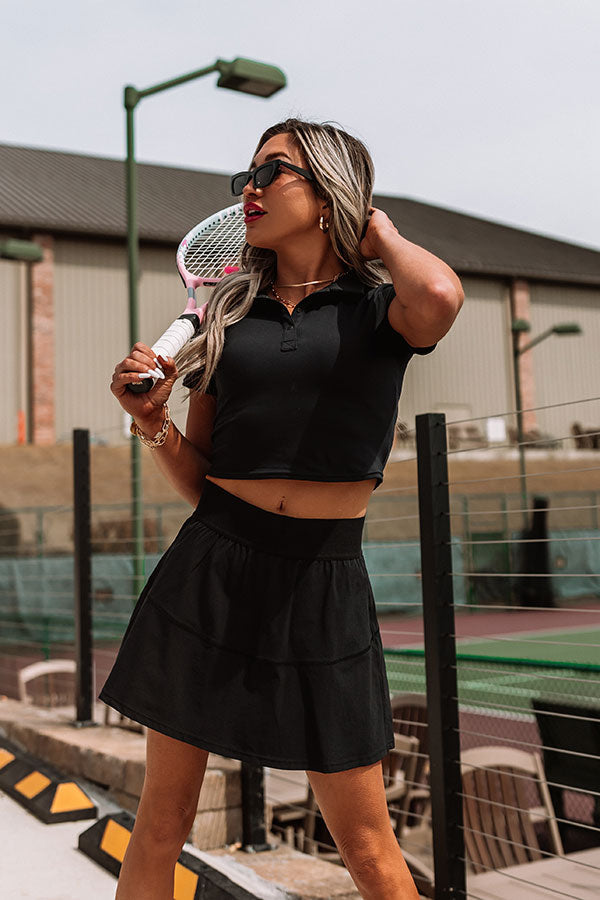 Preppy And Proud Athletic Skort In Black