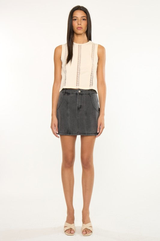 Shadow Denim Mini Skirt