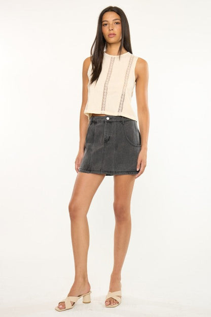 Shadow Denim Mini Skirt