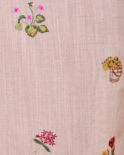 Bloom Break Embroidered Floral Tie Front Top