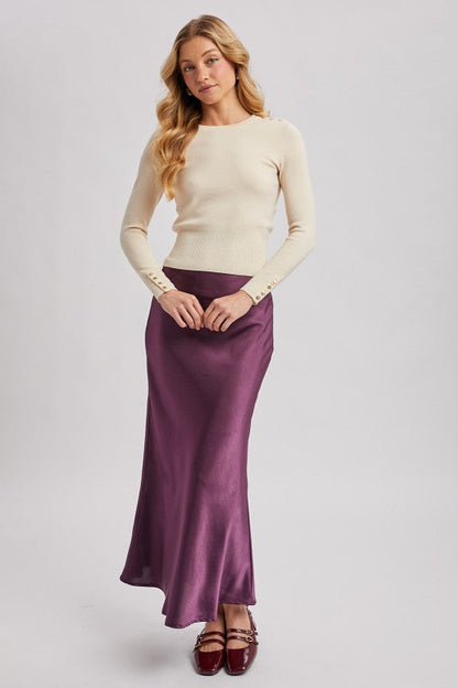 Subtle Satin Midi Skirt