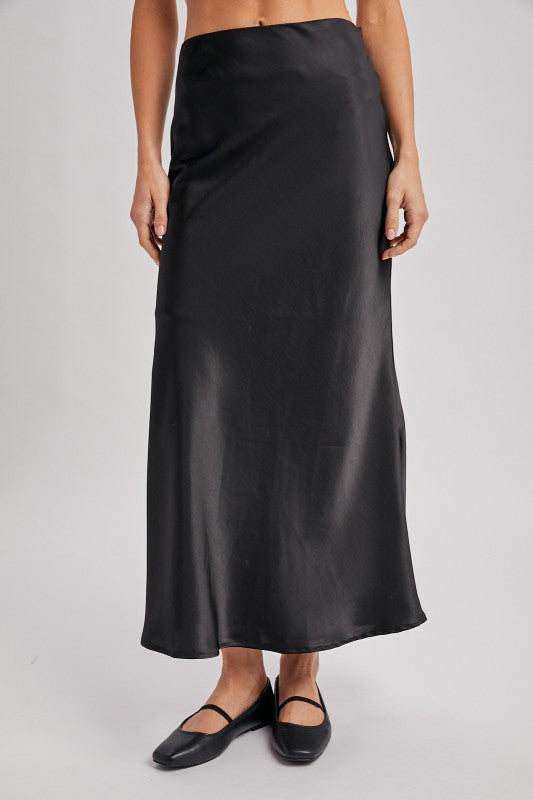 Subtle Satin Midi Skirt