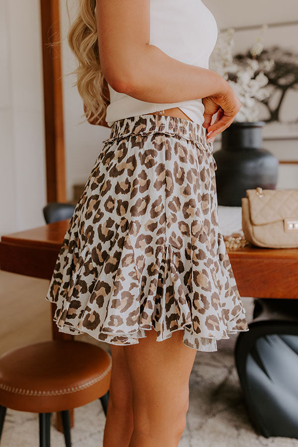 The Samantha High Waist Leopard Skort