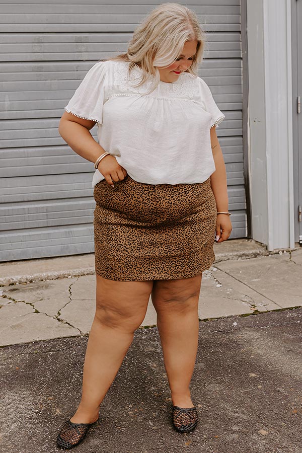 The Carlie High Waist Leopard Mini Skirt Curves