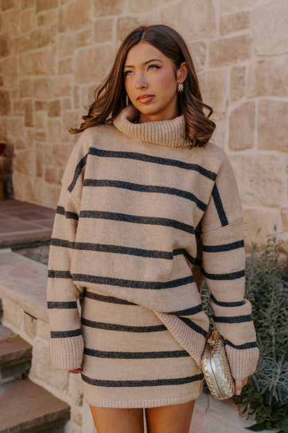Park Avenue Chic Knit Mini Skirt in Camel