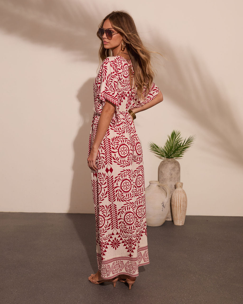 Carlea Abstract Print Waist Tie Jumpsuit