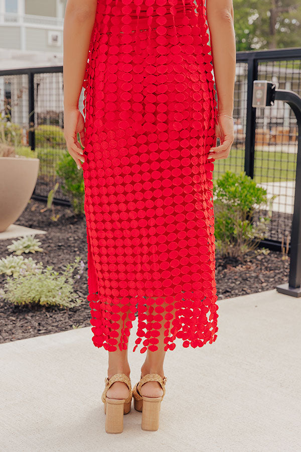 Salsa For Two High Waist Fringe Midi Skirt