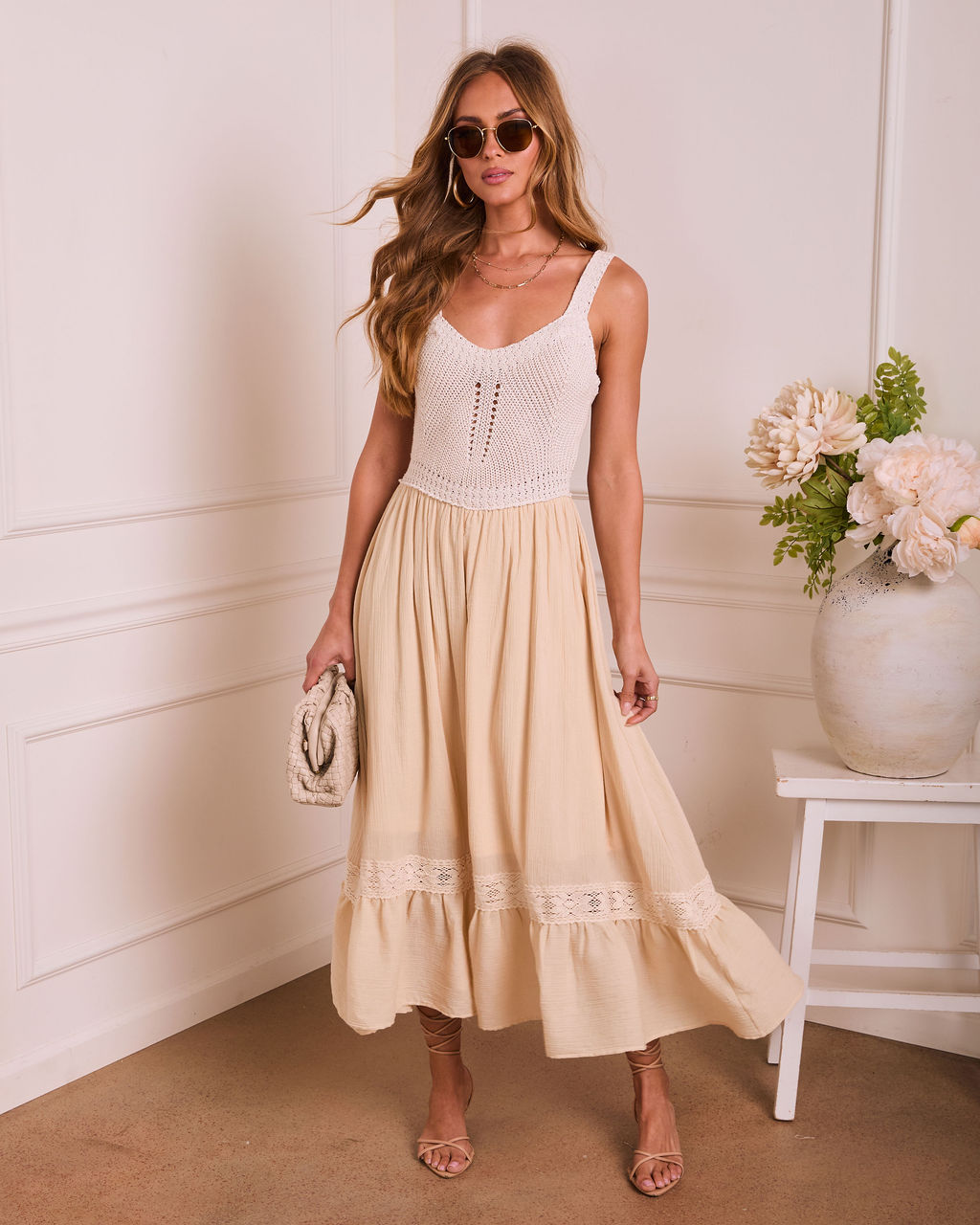 Fine Romance Color Block Midi Dress