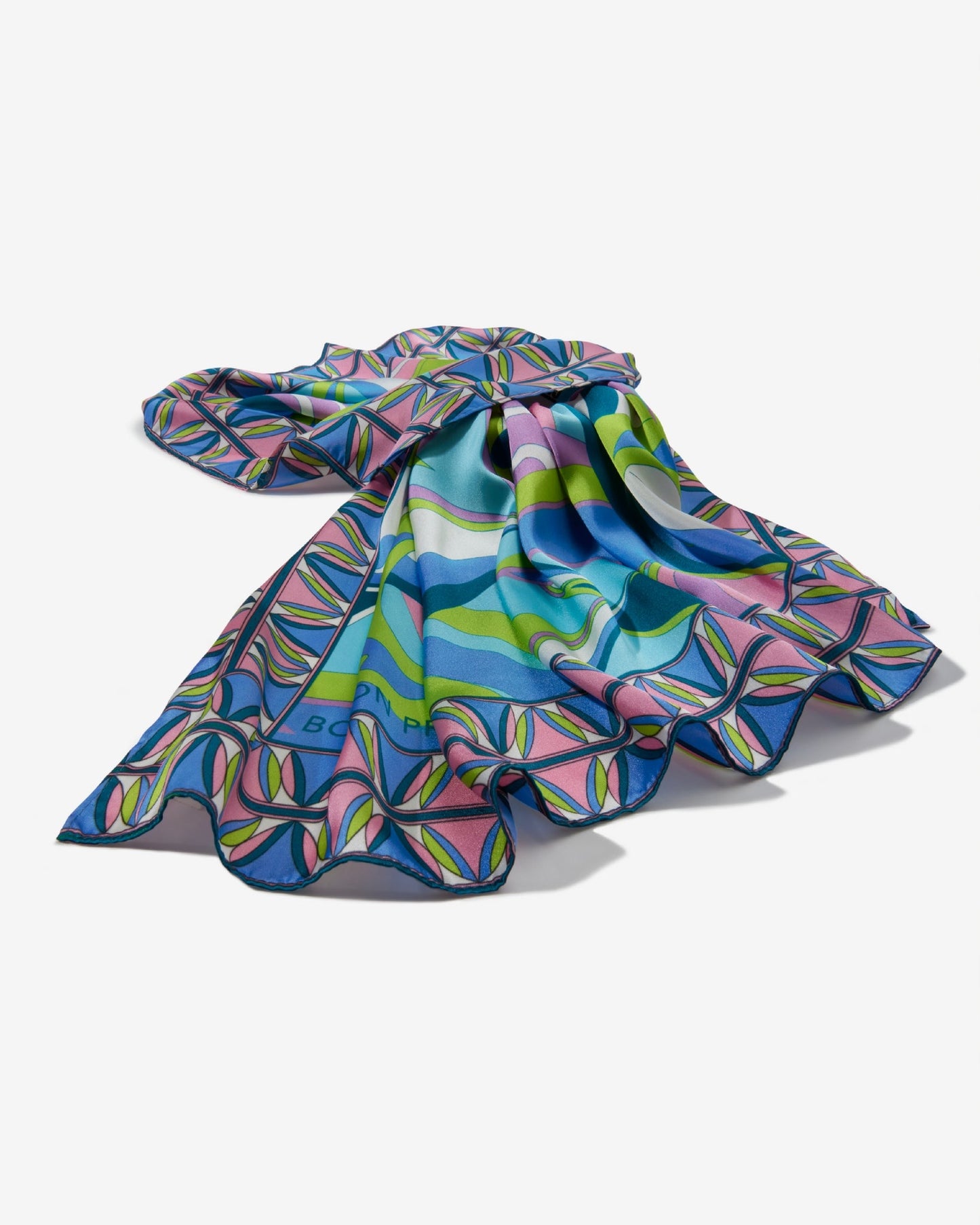 Boston Proper Abstract Scarf Blue Multi