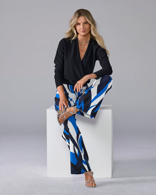 Beyond Travel Print Palazzo Pant Abstract Waves
