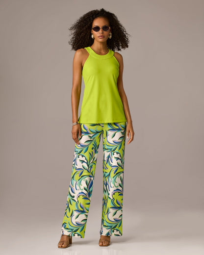 Beyond Travel Print Palazzo Pant Wandering Vines