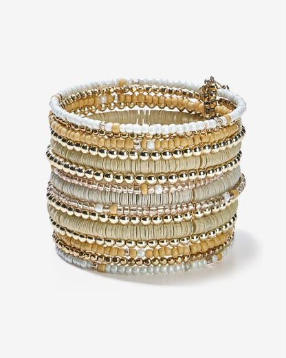 Beaded Cuff Gold Multi