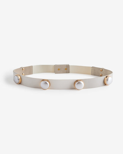 All Over Pearl Belt Ivory