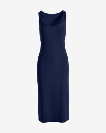 Beyond Travel Sweetheart Neckline Midi Dress Maritime Navy