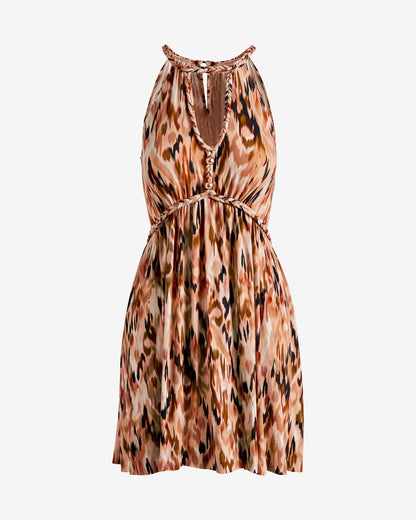 Boho Ikat Short Dress Animal Ikat