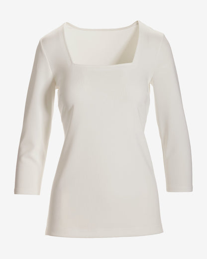 Beyond Travel Three Quarter Sleeve Top Ivory Coast