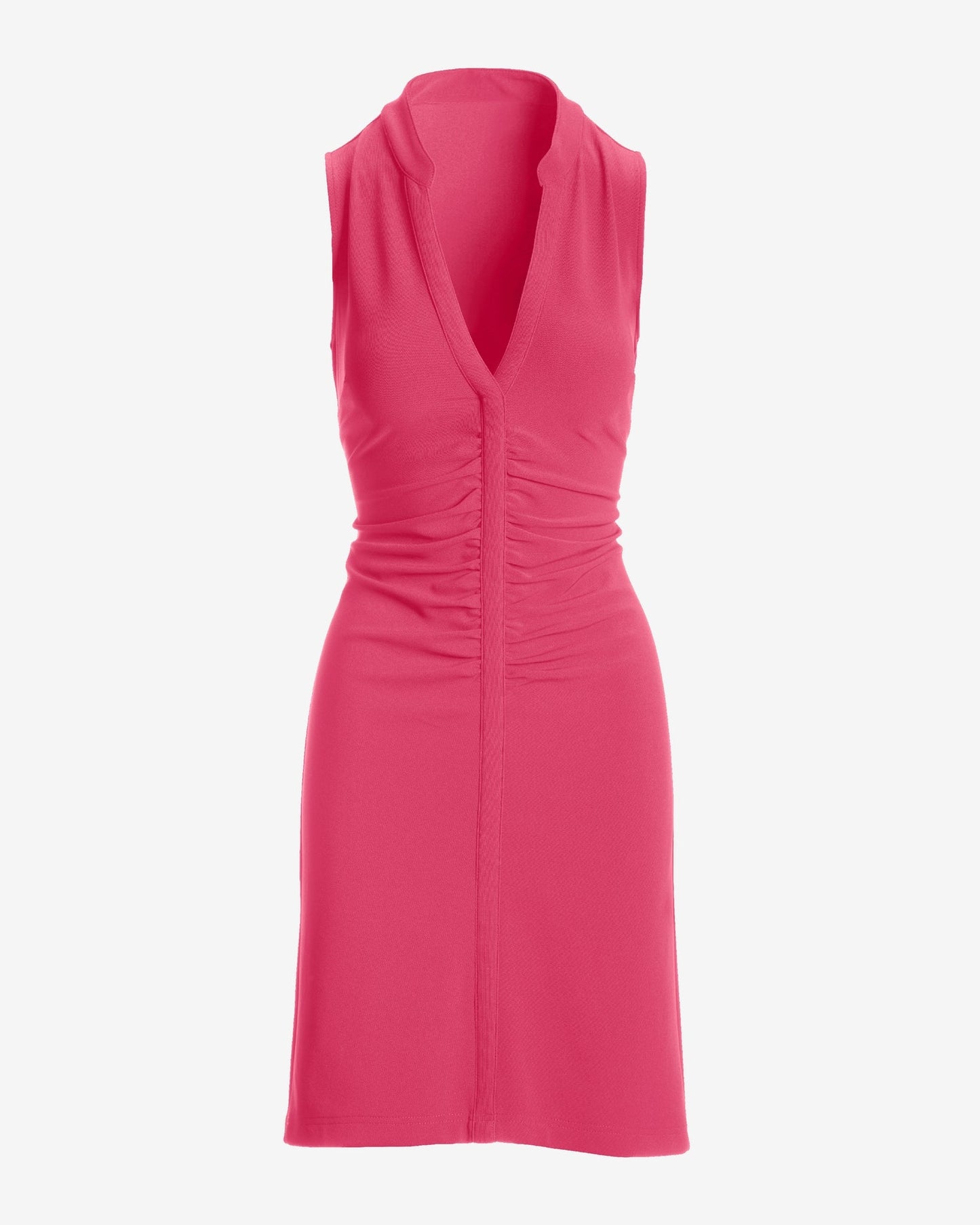 Beyond Travel Sleeveless Ruched Short Dress Fandango Pink
