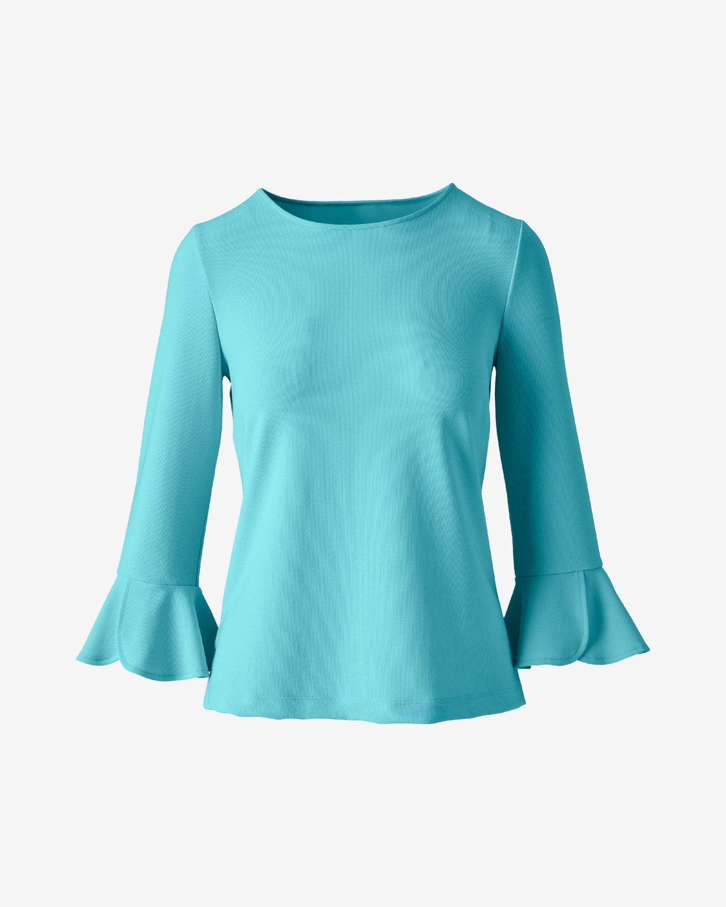 Beyond Travel Boat Neck Tulip Sleeve Top Blue Radiance