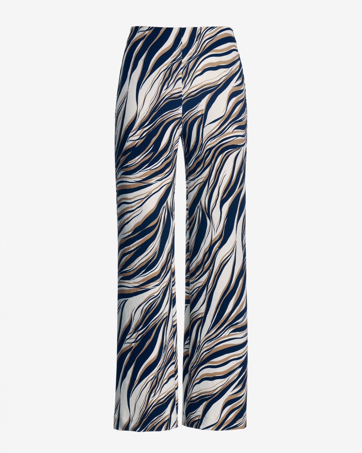 Beyond Travel Cape Town Zebra Print Palazzo Pant Maritime Navy/Camel