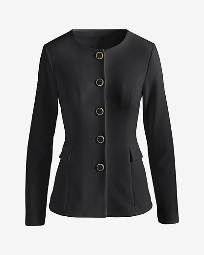 Beyond Travel Collarless Jacket Jet Black