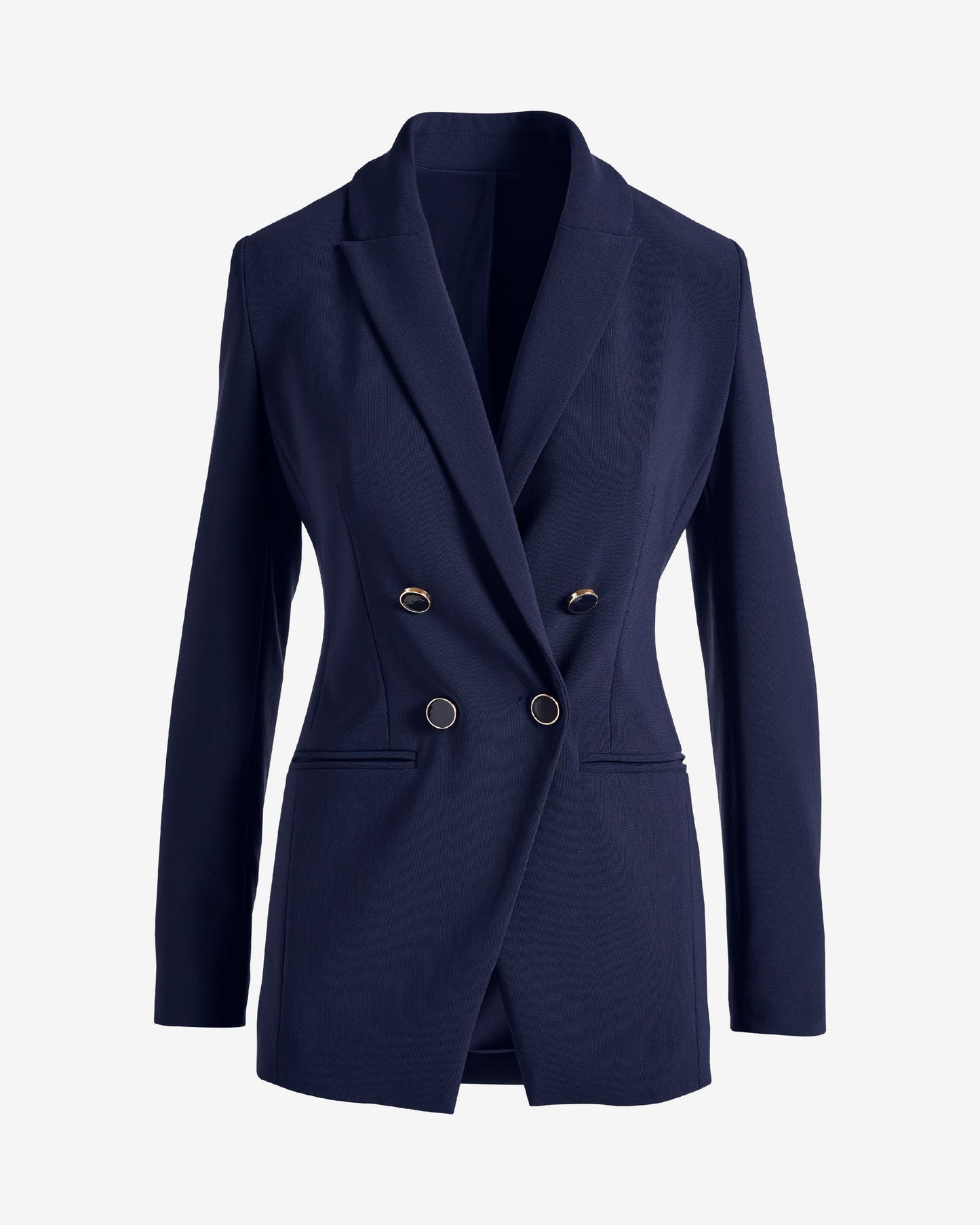 Beyond Travel Double Breasted Boyfriend Blazer Maritime Navy