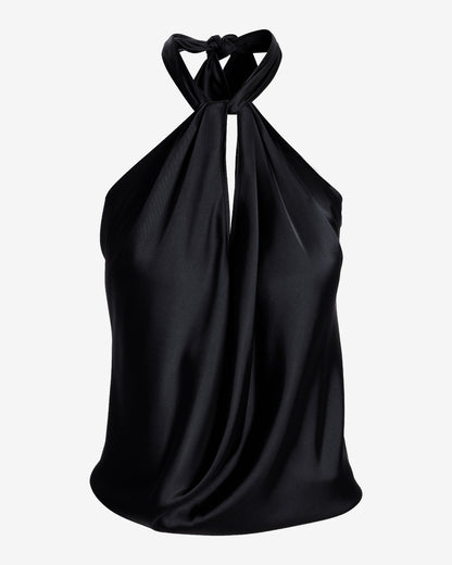 Bella Versatile Charmeuse Blouse Black