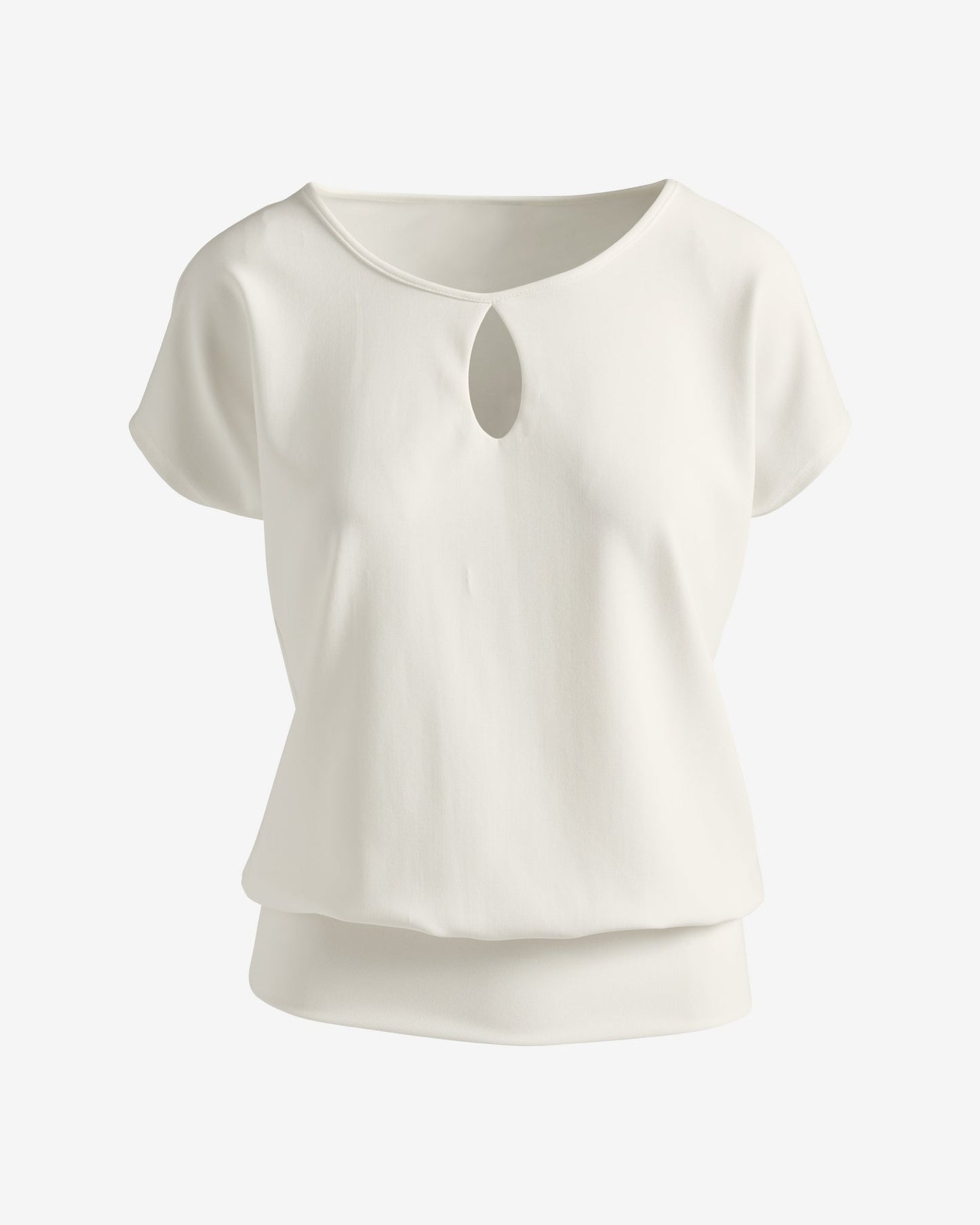Beyond Travel Keyhole Blouson Top Ivory Coast