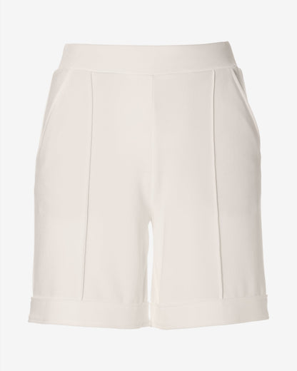 Beyond Travel 7 Inch Cuffed Trouser Shorts Ivory Coast