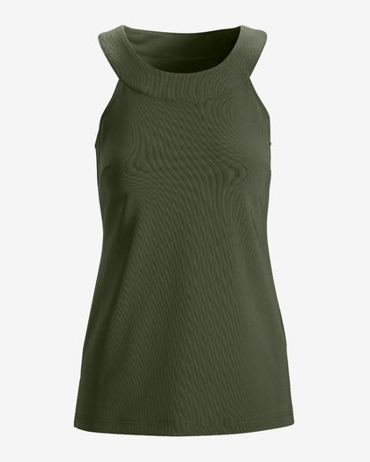Beyond Travel Halter Tunic Top Olive Night