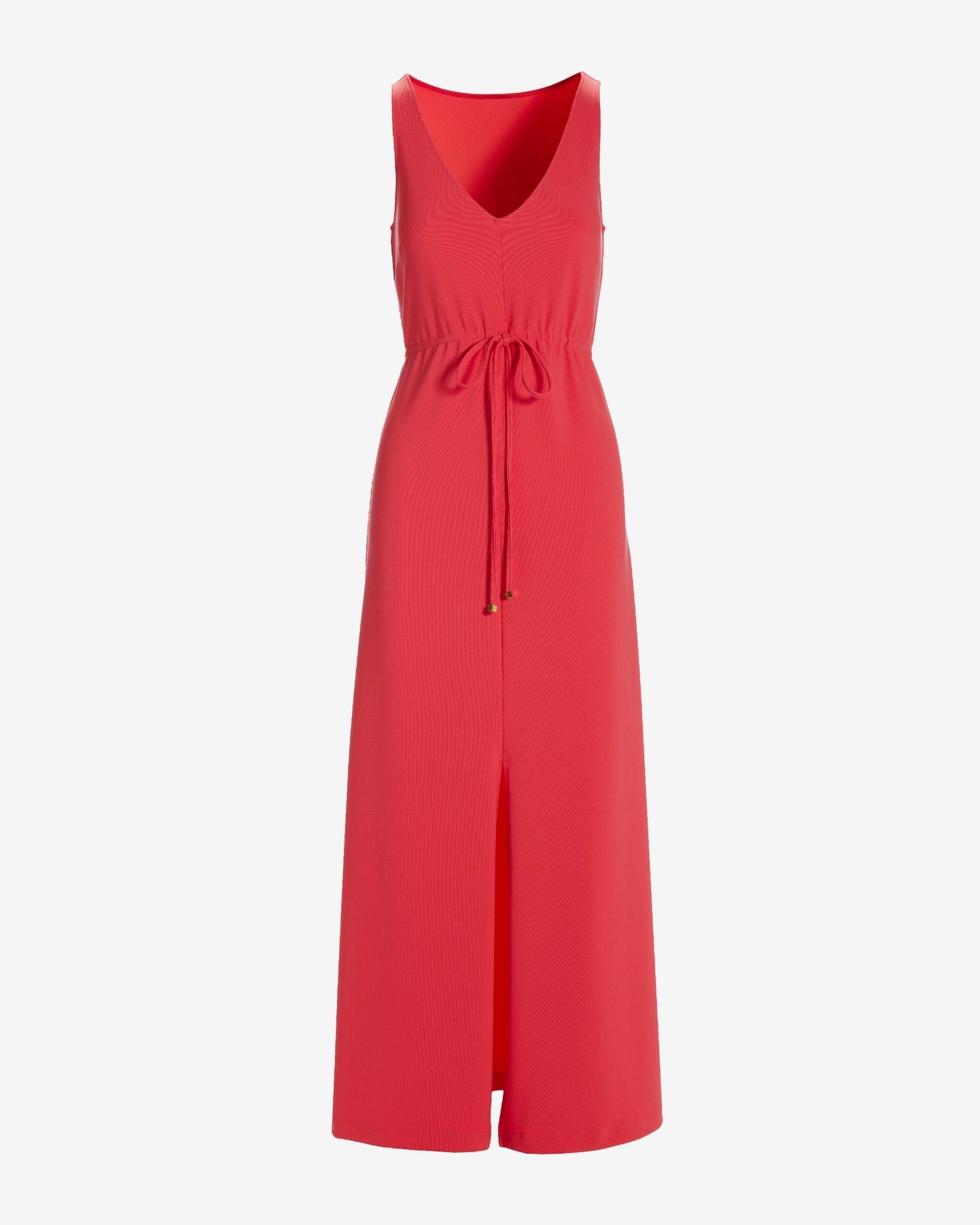 Beyond Travel Sleeveless Drawstring Maxi Dress Cayenne