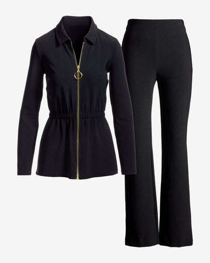 Beyond Travel Cinch Waist Coordinates Jet Black