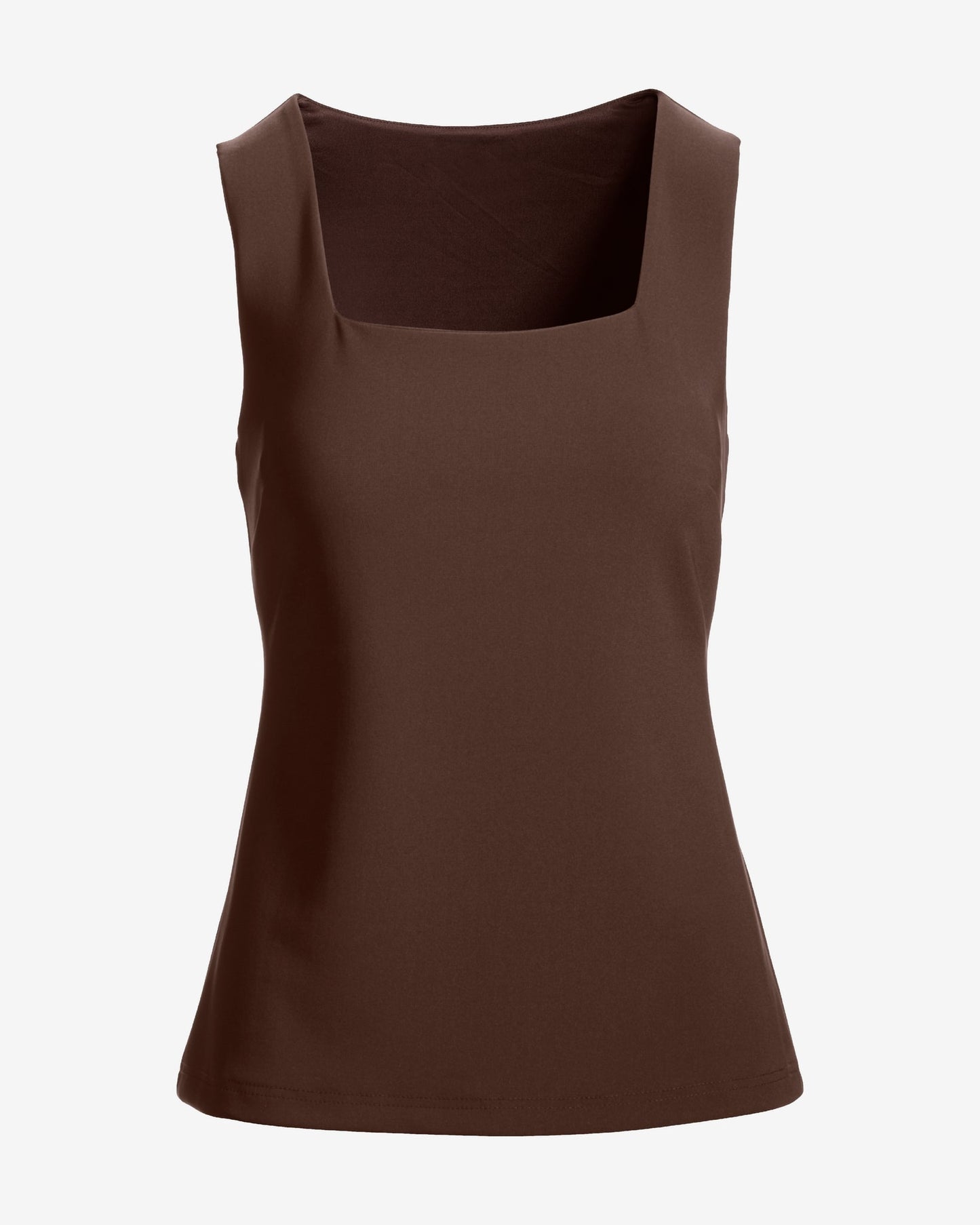 Beyond Travel Square Neck Sleeveless Shell Top Coffee Bean