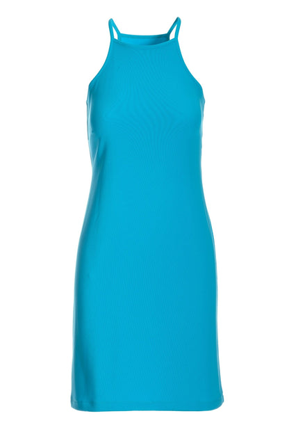 Beyond Travel High Neck Short Dress Splash Blue