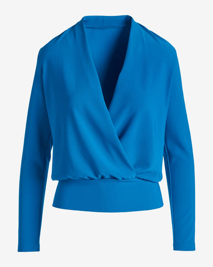 Beyond Travel Long Sleeve Blouson Top Princess Blue