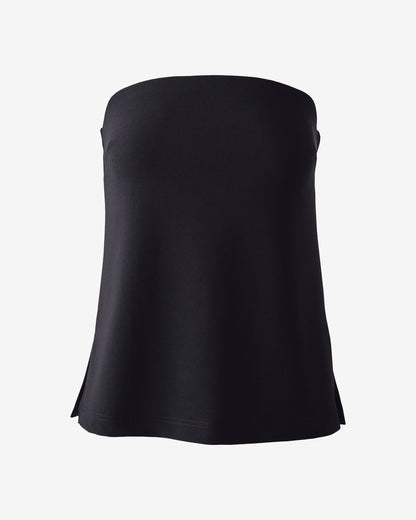 Beyond Travel Strapless Side Slit Top Jet Black