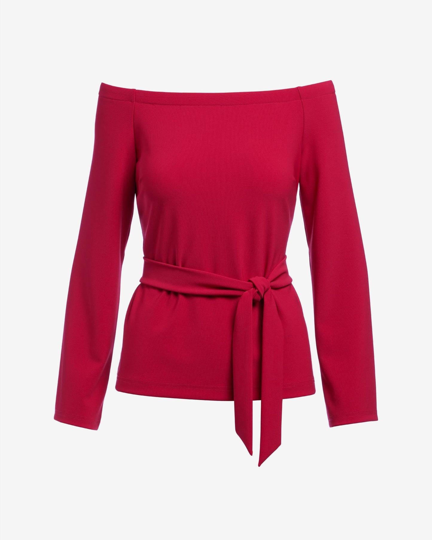 Beyond Travel Belted Off The Shoulder Top Tango Red