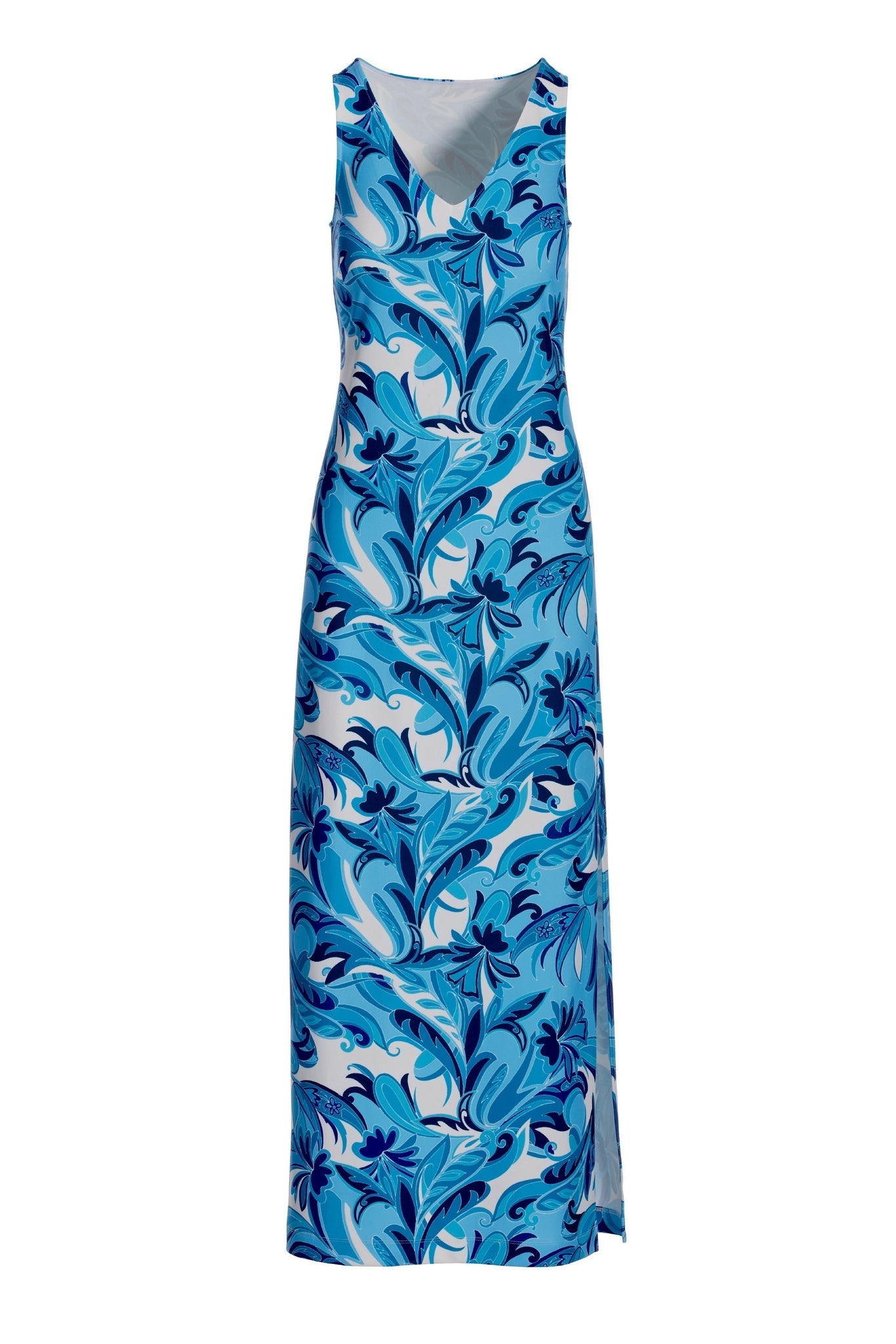 Beyond Travel Islamorada V Neck Maxi Blue Multi