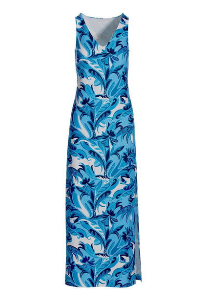 Beyond Travel Islamorada V Neck Maxi Blue Multi